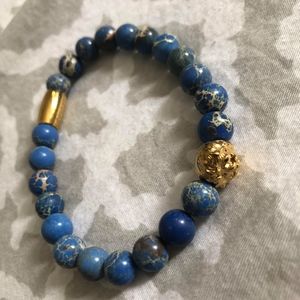 Zorrata Blue Sediment Lion Bracelet